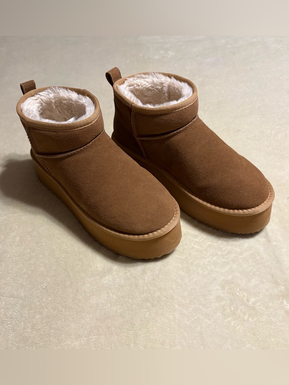 Dream Pairs Tan Suede Plush-Lined Women's Slip-On Slippers - Picture 2 of 7